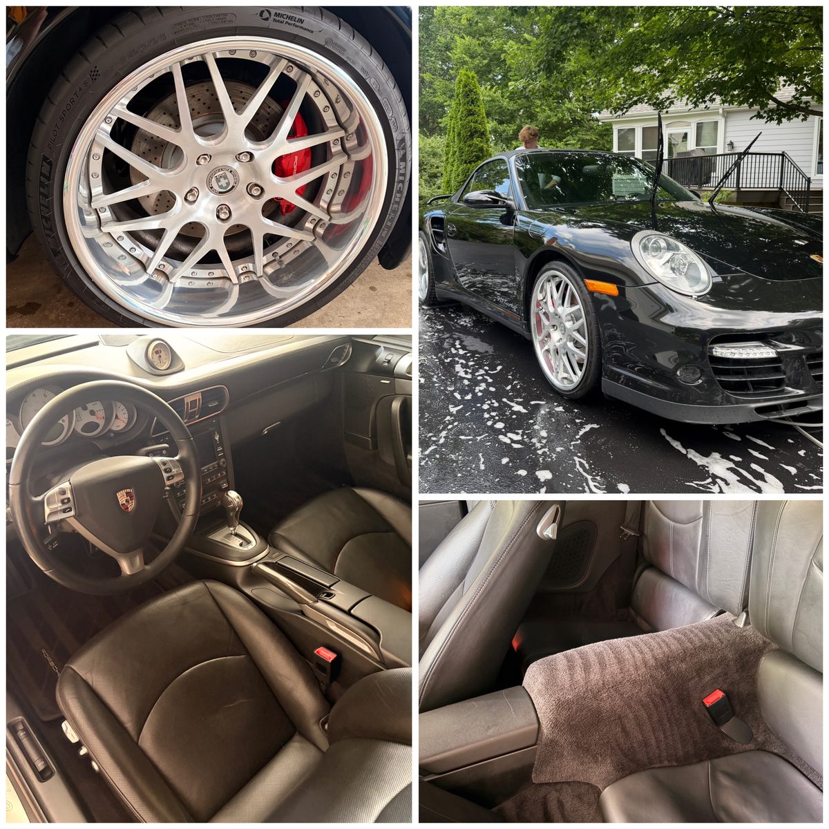 Porsche exterior and interior detailing collage